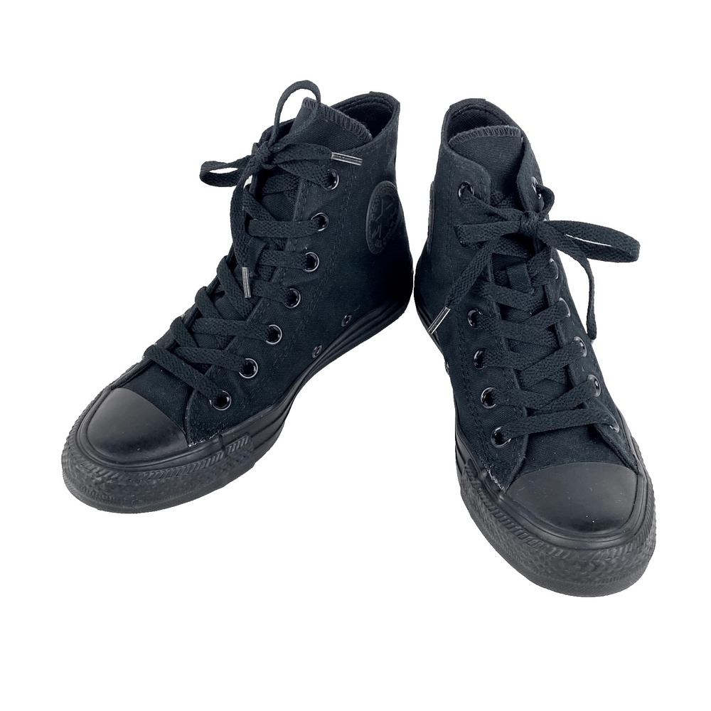Converse All Star Tennis Shoes Women's 6 Hi Top Black on Black Chuck Taylor 36.5